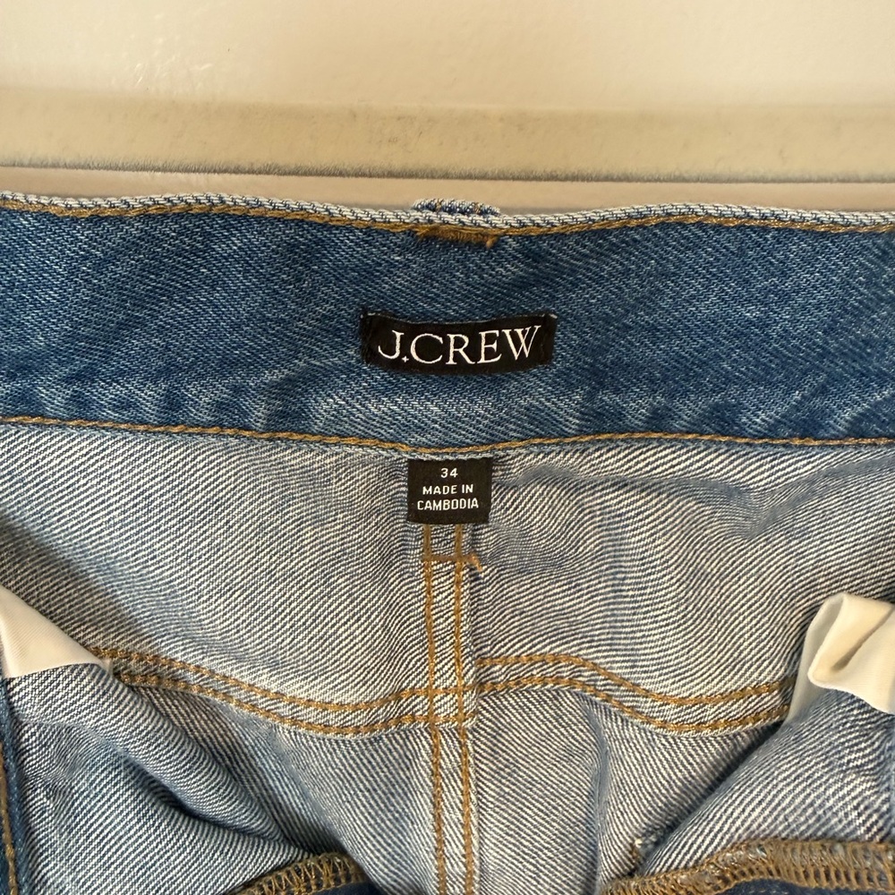 Women’s J.Crew Straight Leg Jeans with Brown Suede Side Stripe - Picture 5 of 6